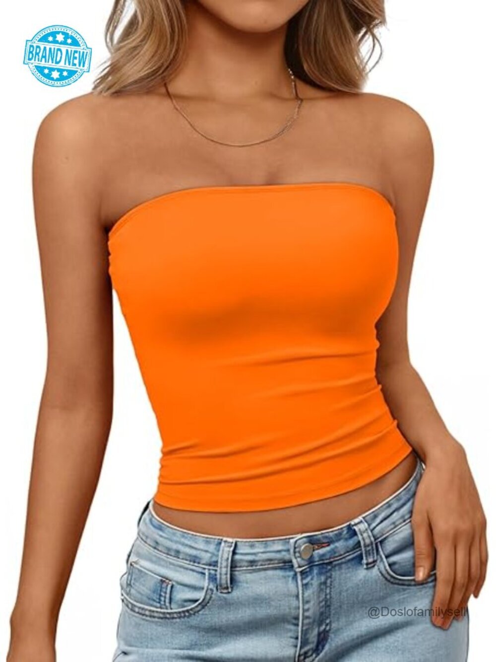 Strapless Bandeau Crop Top - Soft Stretchy Y2K Tube Top